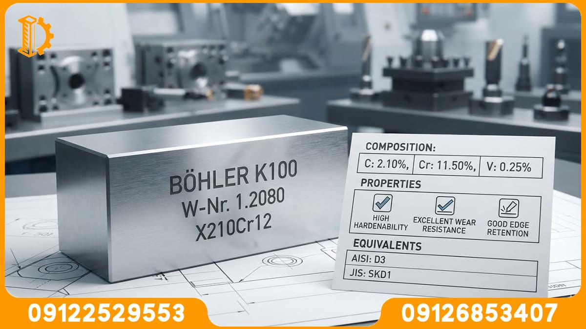 فولاد K100 چیست؟ بررسی مشخصات، خواص، کاربرد و معادل 1.2080