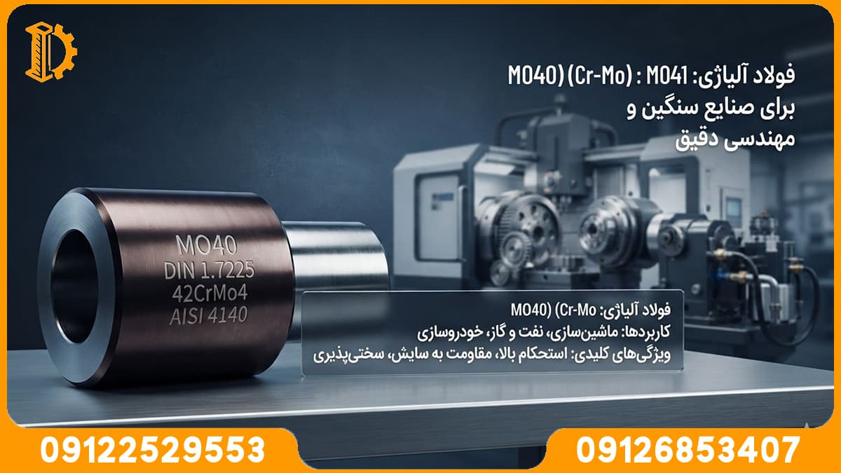 مشخصات فنی فولاد MO40 | آنالیز، خواص مکانیکی و استاندارد 1.7225
